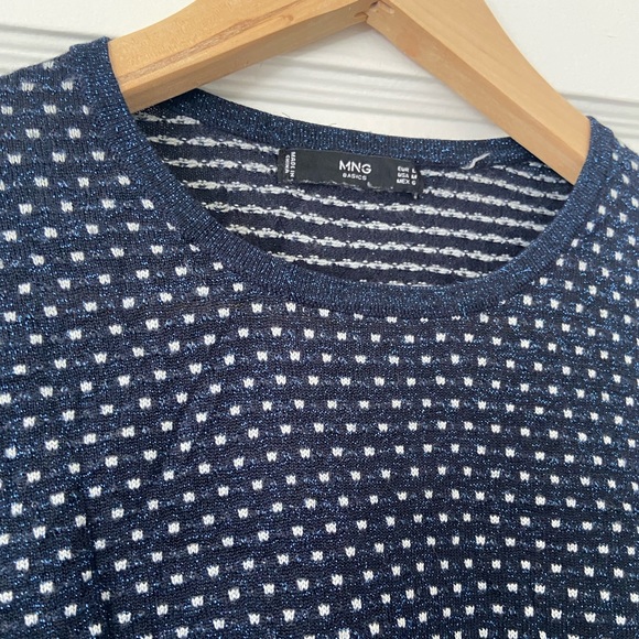 MANGO Polkadot Crewneck Light Jumper - L - Picture 2 of 6